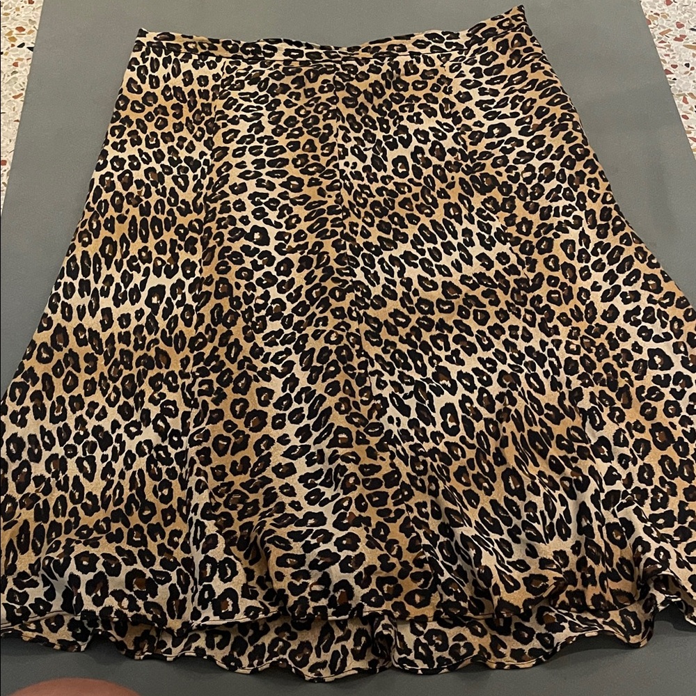 MICHAEL Michael Kors Leopard Print A-Line Skirt